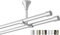 Rollmayer metall Gardinenstange Ø 16mm Rohr, Silber für Ösenvorhang Gardinen Vorhang (Crux 240cm lang, Silber, Deckenbefestigung 2-läufig) Ohne Ringe!