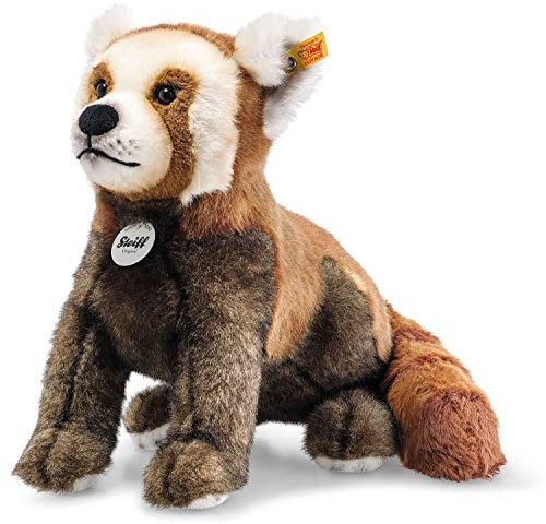 Steiff Bendi Roter Panda, Original Plüschtier 30 cm, Wildtier Plüschpanda sitzend, Kuscheltier für Kinder, National Geographic, zum Spielen, Kuscheln & Lernen, waschbar, Stofftier rotbraun (024443)