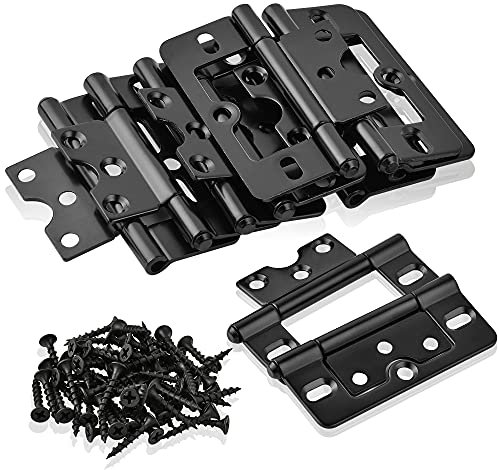 Worldity 10Pcs Non Mortise Cabinet Door Hinges, 3x1.4 Rustproof Mobile Home Door Hinges, Heavy Duty Bifold Doors Hinge with Mounting Screws for Furniture Window Wardrobe