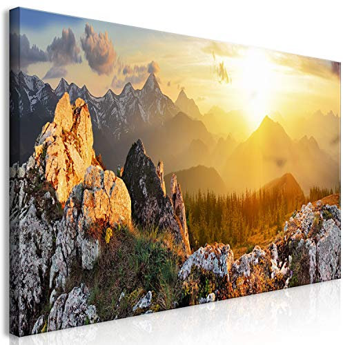 B&D XXL Wandbild Mega XXXL Landschaft Gebirge Einteiliger XXL-Format Kunstdruck zur Selbstmontage Leinwandbilder moderne Bilder DIY Wanddekoration Wohnung Deko Natur c-B-0056-ak-e