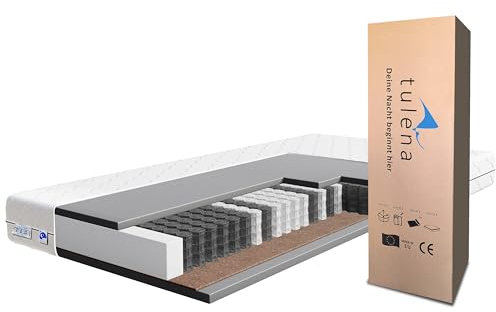 TULENA NOX Taschenfederkern Matratze 140x200 Federkernmatratze H3 + H4 Basic 20cm hoch Probeschlafen Rollmatratze Wendematratze