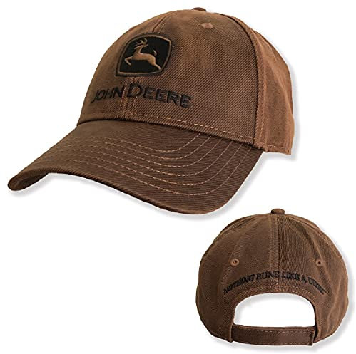 JOHN DEERE Cap im Öltuch Look Braun Retro
