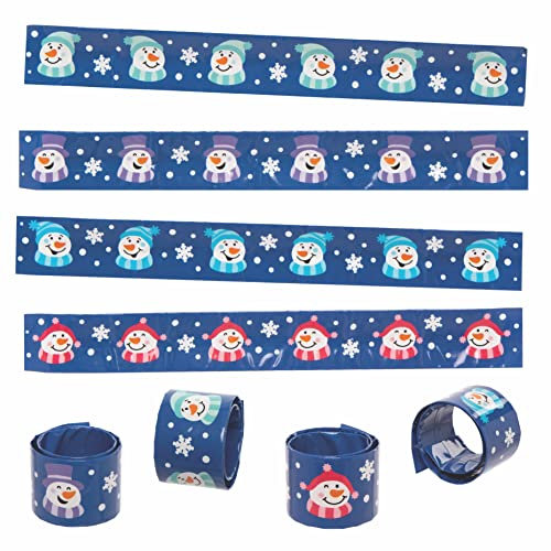 Baker Ross FC254 Schneemann Schnapparmbänder, 4er Pack - Kleine Kindergeschenke, Kindergeburtstag Mitbringsel, Nikolaus Geschenk, Adventskalendergeschenke