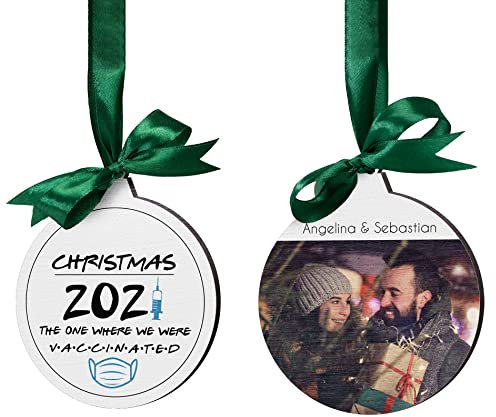 Weihnachtsbaumkugel personalisiert mit Foto - besonderer Christbaumschmuck aus Holz - schöner Geschenkanhänger o. Schmuck für Weihnachtsbaum