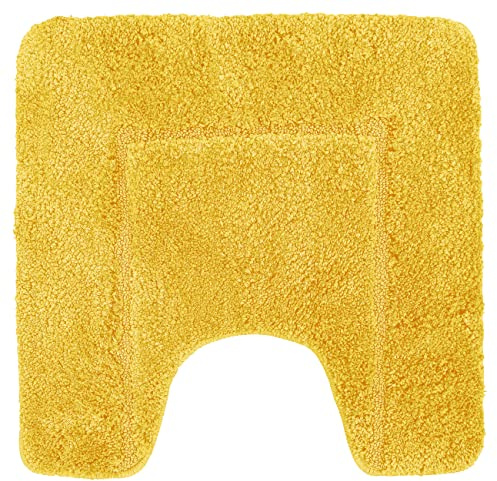 Velosso Super Soft Microfibre High Density Bath Mat Pedestal Mat Anti Slip Super Absorbent (50 x 50 cm Pedestal Mat, Ochre)