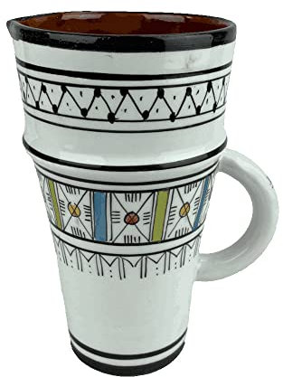 Cruche carafe marocaine en céramique peinte à la main