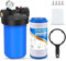 PUREPLUS 1-stufiger Ganzhaus-Wasserfilter, mit Eisen-Mangan-Reduzierwasserfilter, 25,4 x 11,4 cm, Sedimentkartusche, Universalgehäuse, für Brunnenwasser