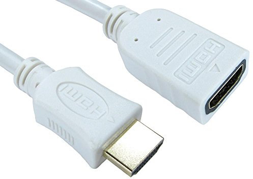 Pro Signal 99HDHS-403WHT Câble d'extension HDMI mâle vers femelle haute vitesse avec Ethernet, prise en charge ARC et 3D Blanc 3 m