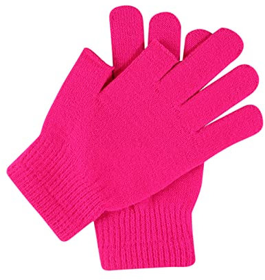 Handschuhe Winter Warm Handwärmer Strick Handschuhe Winter Herbst Dehnbare Fingerlose Handschuhe Armstulpen Fäustlinge Handschuhe Strick Warm Weich Strickhandschuhe für Männer (Hot Pink, One Size)