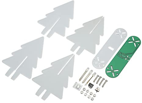 SPYMINNPOO LED-Weihnachtsbaum-Bausätze, Elektronischer Weihnachtsbaum-Bausatz, LED-Verlaufslicht-Bausätze, Elektronik, Löten, Buntes 3D-DIY-Elektronik-Bausatz Zum Löten (Grün)