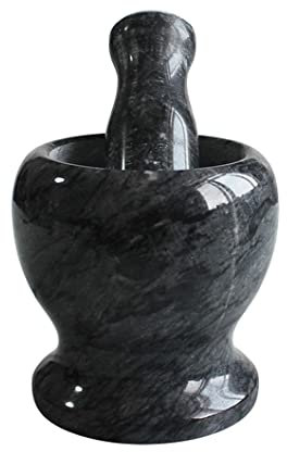 Petit Ensemble De Mortier En Granit En Marbre Et À Pilot,Bol De Moulin À Main De Mortier À Main Pour Guacamole, Salades, Broyeur D'herbe, Broyer Et Écraser Les Épice black-M