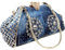 Denim Damen Handtaschen mit Diamanten Jeans Geldbörse Schultertasche Kristall Crossbody Tasche Abend Clutch Handtasche, Blau
