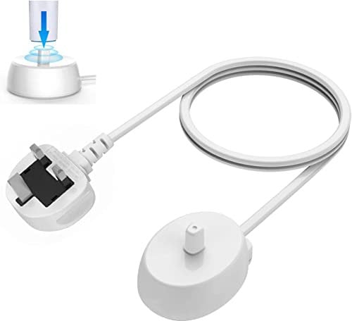 for Braun Oral-B Electric Toothbrush Replacement Charger UK Plug ,for Oral-B Model 3757 Waterproof IPX7 Inductive Charging Adapter,Portable Travel