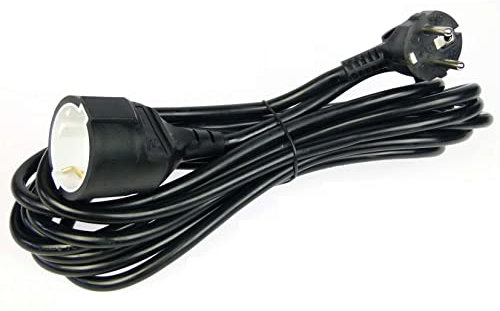 Verlängerungskabel 5 m schwarz 3 x 1,5 qmm Schukokabel Stromkabel Kunststoff Schuko Verängerung mit Winkelstecker