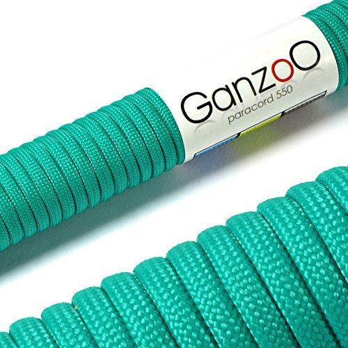 Ganzoo Paracorde 550, 4mm Corde, 3 Mètres, Polyester, Type 3-7 brins intérieurs, Le Bricolage de Laisse de Chien Collier Bracelet, Camping Survie et Outdoor Corde à Tout Faire, Turquoise