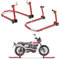 Ansobea Motorradständer Set, Motorradständer Vorne&Motorradständer Hinten,Motorradheber aus Stahl,Motorrad Aufbockständer mit Doppelrollen,Motorrad Ständer Hohe Stabilität(Rot)