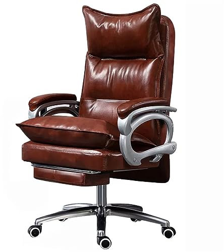 UsmAsk Chefbürostuhl, Schreibtischstühle für das Heimbüro, um 360° drehbarer Liegestuhl, ergonomischer Bürostuhl mit Liegefunktion, bequemer Gaming-Stuhl, für das Heimbüro, Weinrot (Bernstein)