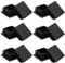 Lot de 12 embouts carrés à lamelles - 40 x 40 mm - Noir - Pour tube carré, produits en métal, chaises, étagères