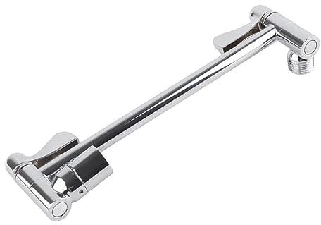 Shower Head Extension Arm, 11 Adjustable Shower Arm Chrome Finish Brass Shower Extension Arm with Lock Joints G1/2 Universal Connector for Any Shower Angles