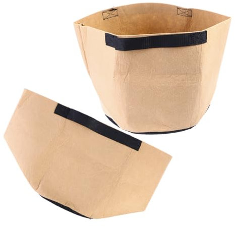 Toddmomy Kindergarten Tasche Anlage Wachsen Taschen 5 Gallonen Nicht-Woven Belüftung Töpfe Container Strap Griffe Khaki