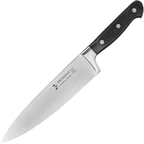 Shehadeh - Kochmesser, Klingenlänge 20 cm - Profi Küchenmesser Messer - Chefmesser - Allzweckmesser aus hochwertigem gehärtetem Carbon Edelstahl -Extra Scharfe Messerklinge mit ergonomischem Griff