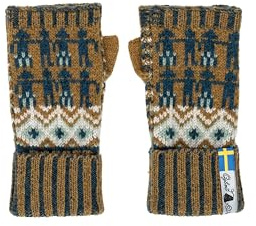 ÖJBRO VANTFABRIK – Pulswärmer/Armstulpen Damen, fingerlose, aus 100% Merinowolle, warm & weich, gestrickt, in verschiedenen Mustern, folkloristisches nordisches Design