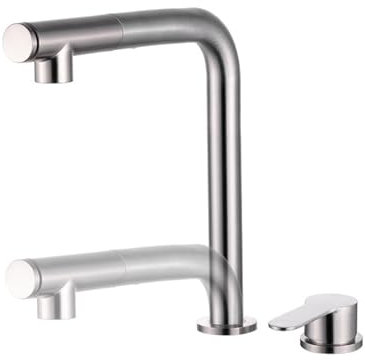 XJTNLB Wasserhahn Küche Vorfenster Ausziehbar Gebürstet Vorfenster Küchenarmatur Lift Spültischarmatur Vorfenster Dual-Modus Spülbecken Armatur