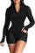TZLDN Sportjacke Damen Leichte Langarm Sport Oberteile Atmungsaktiv Trainingsjacke Laufjacke Yoga Fitness Gym Jacke Top mit Daumenloch Reißverschluss Schwarz M