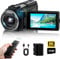 Videocámara de video 8K, cámara de vlogging de visión nocturna IR de 64 MP, zoom de 18 x 3 pulgadas, visualización táctil LCD con tapa para YouTube con WiFi, tarjeta SD de 64 G, control remoto,