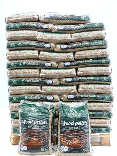 gruenwaren jakubik 1 Palette/ 65 Sack a' 15kg Premium Holzpellets Heizpellets Weichholz Wood Pellet Öko 65x 15 kg Sack