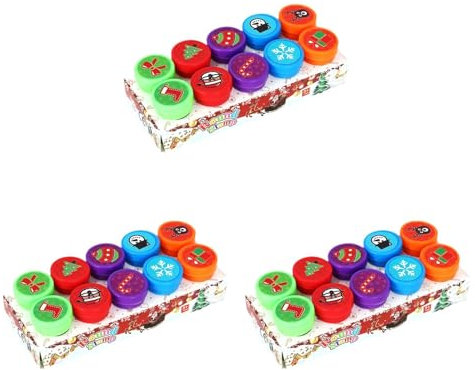 FewNvWa 30 Stück Stempel für Die Weihnachtszeit, Bastelbedarf für Kinder, Fotoalbum Und Partyartikel, Style A