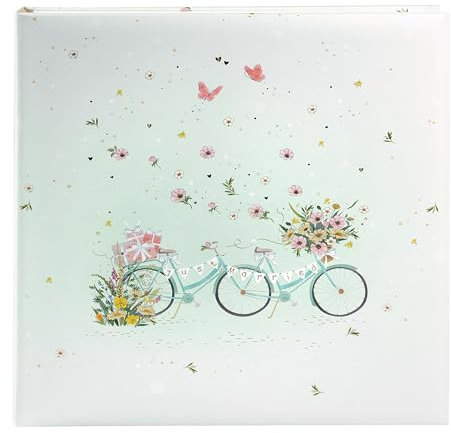 goldbuch 08 042 Álbum de fotos de boda floral con 60 páginas blancas y hojas separadoras de pergamino, álbum de recuerdos con diseño floral en tándem para parejas, aprox. 30 x 31 x 4 cm