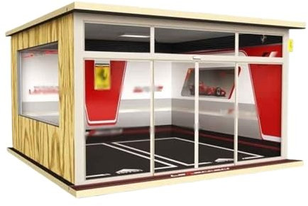 Car Garage Modello 1:18 Multi-parcheggio Garage Scena Illuminazione Simulazione parcheggio Ornamenti Display(C10-180-201 Two Parking Spaces)