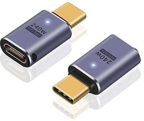 Maxhood USB C Extender Adapter 2Pack, 40Gbps USB C Male to Female Adapter, 8K Video Display Type C Extender for iPad, iMac, MacBook, Thunderbolt