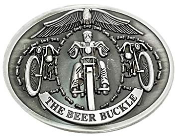 Bierkopfgürtel Lustige Flaschenschnalle Gürtelschnalle Bierhalter Schnalle Gürtel für Männer Western, silber, Einheitsgröße