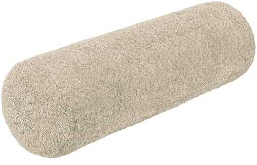 OMNANA® CUSHY™ Yogarolle Ø 20cm – Yoga Bolster Rolle mit Dinkelfüllung – Zylinder-Kissen, Bouclè Bezug, waschbar – Made in Germany – Passend für Yin Yoga
