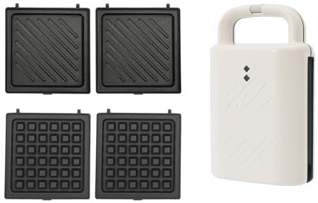 Sandwichera 3 en 1, parrilla, 2 placas intercambiables, potencia de 650 W, calefacción de doble cara, tubo calefactor de anillo, revestimiento antiadherente