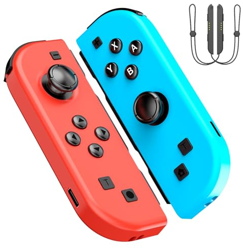 Yiigame Switch für Controller, 2er-Set Joystick Wireless Controllers kompatibel mit Switch/OLED/Lite mit Dual Motors/6-Achsen-Gyroskop