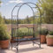 Metall Gartenbogen Torbogen Rankgitter mit Bank sitzbank 114x210x52cm Kletterpflanzen Rosenbogen Hof Pergola Rankhilfe witterungsbeständig