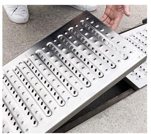 Couvercle de Regard en Acier Inoxydable, Grille de puisard extérieure carrée Large – antidérapante et Amovible, pour Cave, Garage, allée, Cour, Jardin (L 58 cm x l 10 cm, H 2,5 cm)