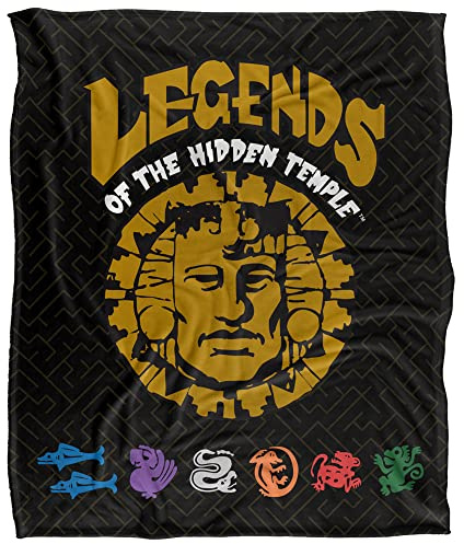 Legends of The Hidden Temple Logo and Teams Silky Touch Super Soft Throw Blanket 152 X 127 cm, White