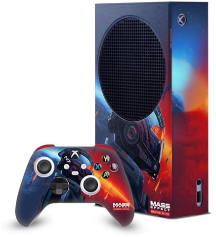 Head Case Designs Offizielle EA Bioware Mass Effect N7 Rüstung Legendäre Grafiken Spielekonsolen Wickeln Und Gamecontroller-Häute Im Paket kompatibel mit Xbox Series S Console & Controller Bundle