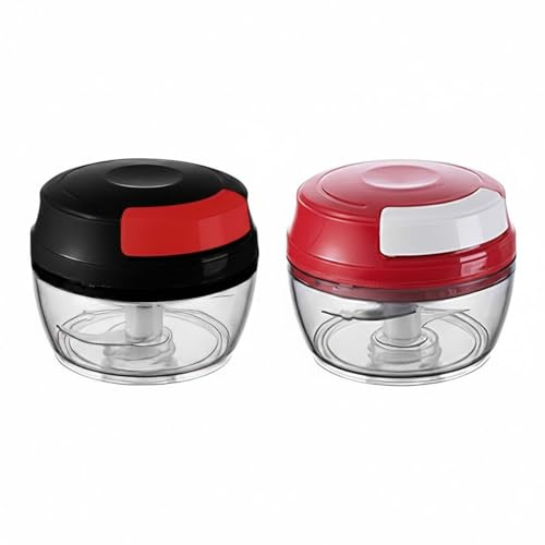 SDMAX Mini Garlic Chopper Machine, Easy Press Design, Transparent, Easy To Clean, Compact And Lightweight, Perfect For Chopping Garlic, Herbs, Chilies, Nuts, And Small Vegetables, Random Colour
