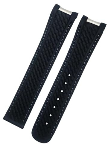 VELORE 20mm 21mm Fluorkautschuk-Armband für Omega Seamaster Uhr AT150 AQUA TERRA 150 FKM Soft Strap Faltschließe