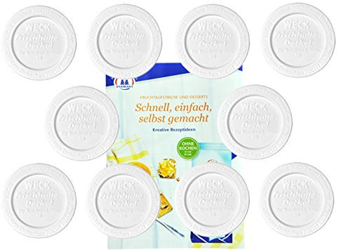 MamboCat Weck Lot de 10 couvercles fraîcheur pour Bocal en Verre à Bord Rond 60 mm, Couvercle en Plastique