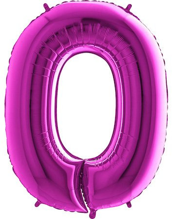 Trendario Folienballon Zahl 0 (Lila) XXL Riesenzahl 100cm Ballon - Helium Luftballons für Geburtstag, Partydeko, Hochzeit (Zahl 0, Lila)