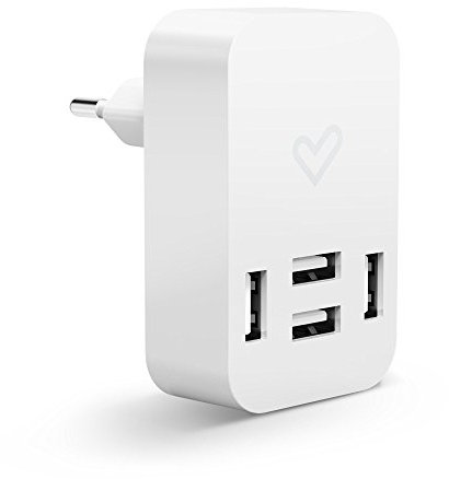 Energy Sistem Home Charger- Cargador de 4.0 A Universal (4 x USB, 4000 mA, Compatible con Smartphones y Tablets)