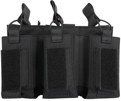 EXCELLENT ELITE SPANKER Oben offen Einzel/Doppel/Dreifach Mag Pouch für M4 M16 AK AR Magazintasche und Pistol Mag Pouch(Dreifach+Schwarz)