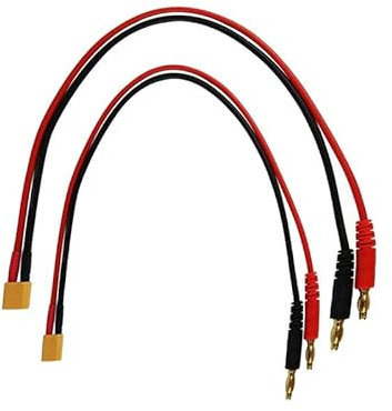 Boladge 2-Pack XT30 Männlich Stecker zu 4mm 4.0mm Bananenstecker Rundstecker Akku Ladeadapter für RC Hubschrauber Quadcopter Lipo Akku
