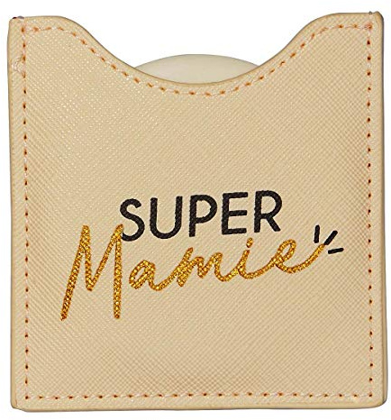 Toga Draeger – Spiegel Super Mamie – Runder Taschenspiegel zum Mitnehmen Geburtstag, für alle Anlässe – Maße 8,5 cm x 8 cm WB004309 klein